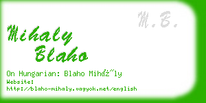 mihaly blaho business card